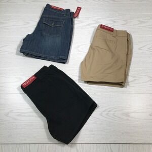 Lot of 3 Pair Merona Shorts Women 6 Cotton Twill & Denim 5" Inseam 30" Waist New